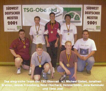 TSG Oberrad - Sdwestdeutscher Mannschaftsmeister der Jugend 2001